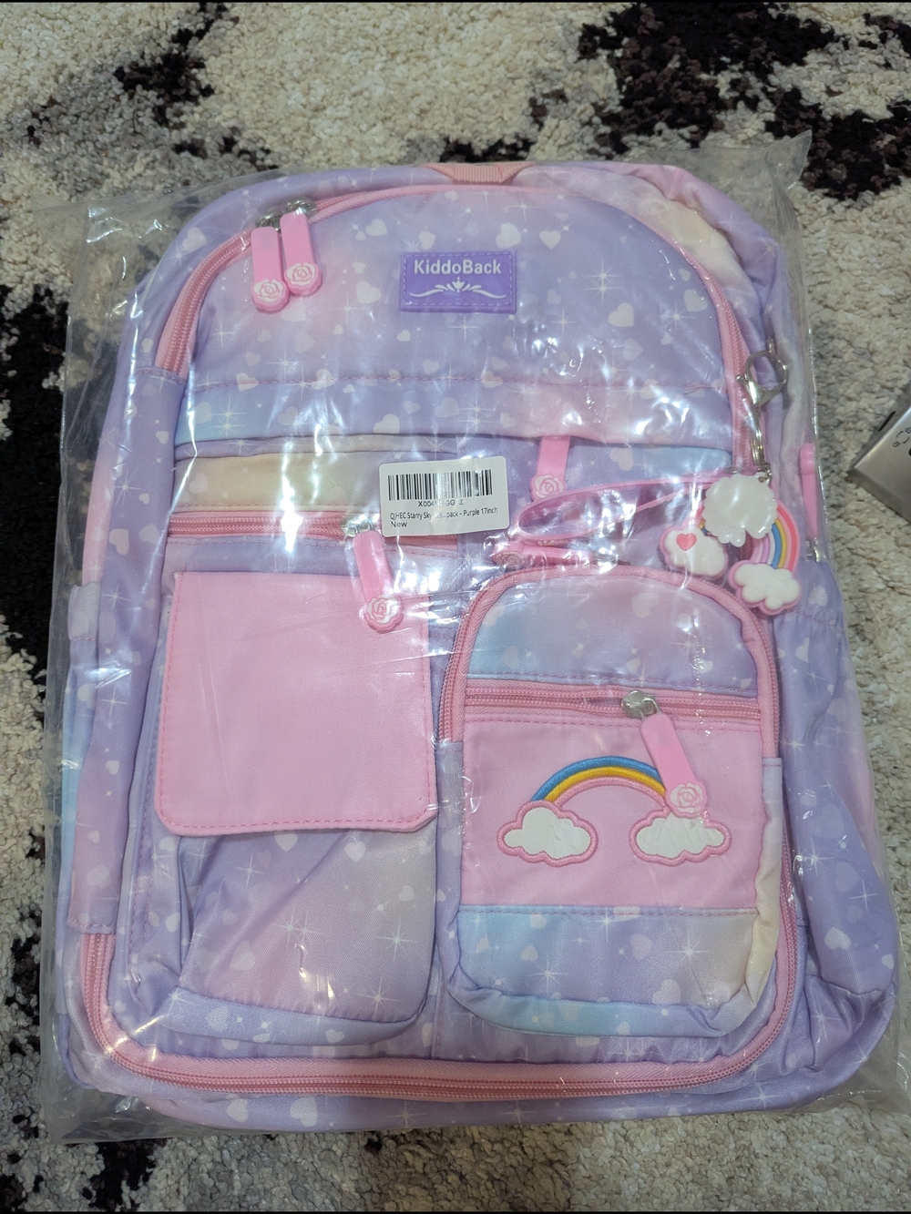 Pastel Purple & Pink Rainbow Kids Backpack